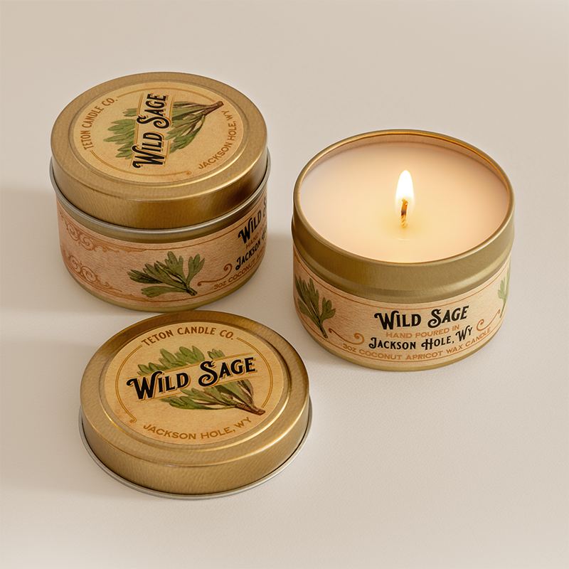 3oz Wild Sage Candle - Gold Tin